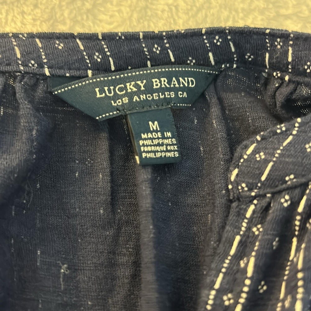 Lucky Brand Navy Patterned Blouse - Picture 2 of 5